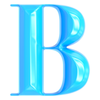 Blue Font B 3D Render png