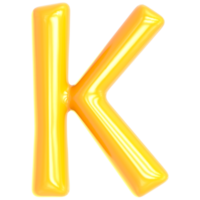 Gold Font K 3D Render png