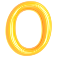 Gold Font O 3D Render png