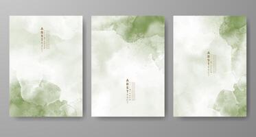 Set of creative hand painted abstract watercolor background. Design for your cover, date, postcard, banner, logo. vector