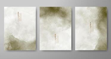 Set of creative hand painted abstract watercolor background. Design for your cover, date, postcard, banner, logo. vector