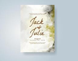 Wedding invitation with abstract watercolor background vector