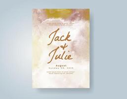 Wedding invitation with abstract watercolor background vector