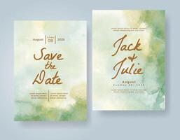 Wedding invitation with abstract watercolor background vector