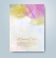Cards with watercolor background. Design for your cover, date, postcard, banner, logo. vector