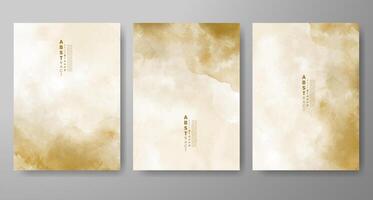 Set of creative hand painted abstract watercolor background. Design for your cover, date, postcard, banner, logo. vector