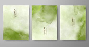 Set of creative hand painted abstract watercolor background. Design for your cover, date, postcard, banner, logo. vector