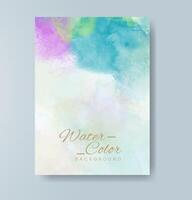 Cards with watercolor background. Design for your cover, date, postcard, banner, logo. vector