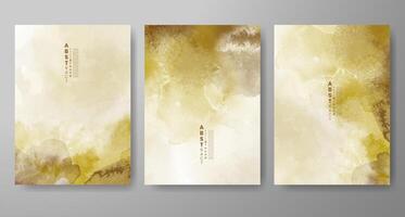 Set of creative hand painted abstract watercolor background. Design for your cover, date, postcard, banner, logo. vector