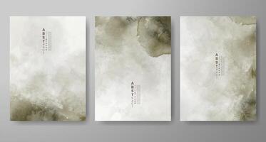 Set of creative hand painted abstract watercolor background. Design for your cover, date, postcard, banner, logo. vector
