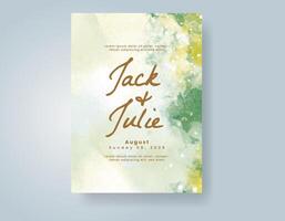 Wedding invitation with abstract watercolor background vector
