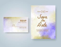 Wedding invitation with abstract watercolor background vector