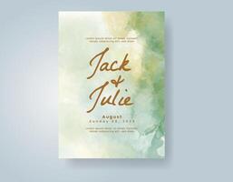 Wedding invitation with abstract watercolor background vector
