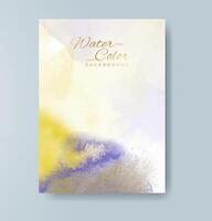 Cards with watercolor background. Design for your cover, date, postcard, banner, logo. vector