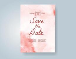 Wedding invitation with abstract watercolor background vector