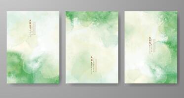 Set of creative hand painted abstract watercolor background. Design for your cover, date, postcard, banner, logo. vector