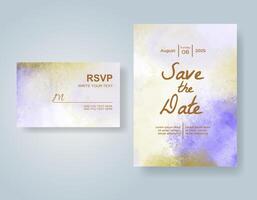Wedding invitation with abstract watercolor background vector