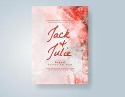 Wedding invitation with abstract watercolor background vector