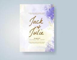 Wedding invitation with abstract watercolor background vector