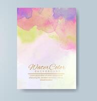 Cards with watercolor background. Design for your cover, date, postcard, banner, logo. vector