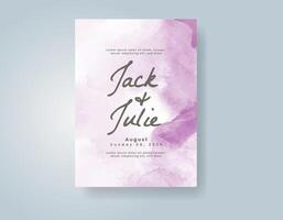 Wedding invitation with abstract watercolor background vector