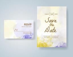 Wedding invitation with abstract watercolor background vector