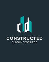 initial cd building contructions logo design vector