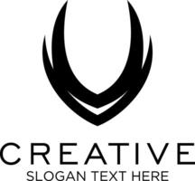iniitial V modern line idea logo design vector