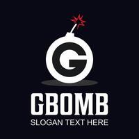initial G BOMB idea logo design vector