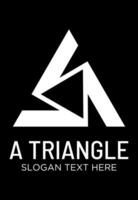 initial A with triangle logo design vector