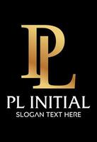 initial PL idea logo design vector