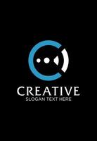c signal circle idea logo design vector