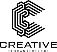 initial c line idea logo design vector