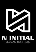 initial n line idea logo design vector