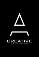 initial a triangle idea logo design vector