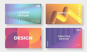 Set of template background design . Collection of creative abstract gradient vibrant colorful perspective geometric shape background. Art design for business card, cover, banner, wallpaper. vector