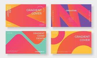 Set of template background design . Collection of creative abstract gradient vibrant colorful perspective geometric shape background. Art design for business card, cover, banner, wallpaper. vector