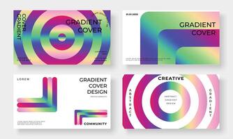 Set of template background design . Collection of creative abstract gradient vibrant colorful perspective geometric shape background. Art design for business card, cover, banner, wallpaper. vector