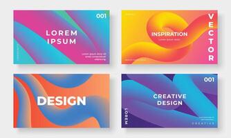 Set of template background design . Collection of creative abstract gradient vibrant colorful perspective geometric shape background. Art design for business card, cover, banner, wallpaper. vector