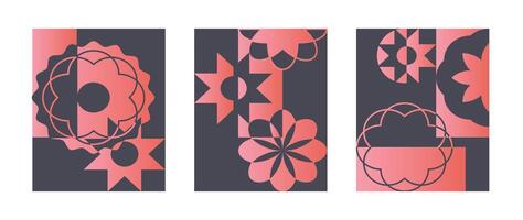 Set of geometric pattern element background . Collection of abstract circle, square, polygon shape with colorful tone. Modern and trendy design for decor, cover, print, interior deco. vector