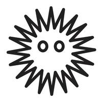 Sea Urchin Line Icon Design vector