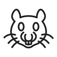 Hamster Line Icon Design vector