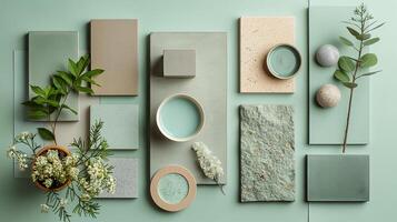 Green and Beige Color Palette with Natural Elements photo