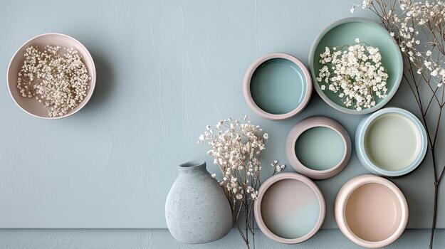 suave pastel cerámica con flores foto