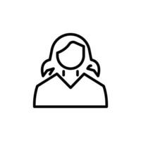 Woman avatar icon line style vector