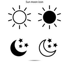 Sun moon icon vector