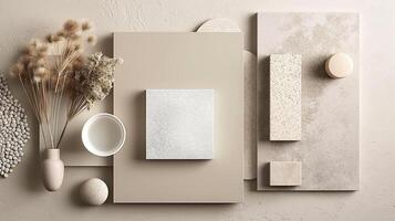 Neutral Toned Material and Texture Flat Lay photo