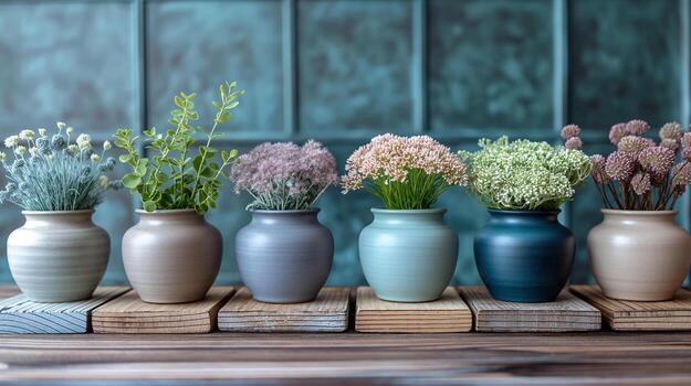 clasificado en conserva plantas en cerámico floreros foto