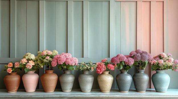 elegante floral floreros en pastel antecedentes foto