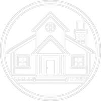 house coloring page for adults vector